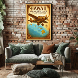 Steampunk Hawaii Adventure Poster PosterGoat