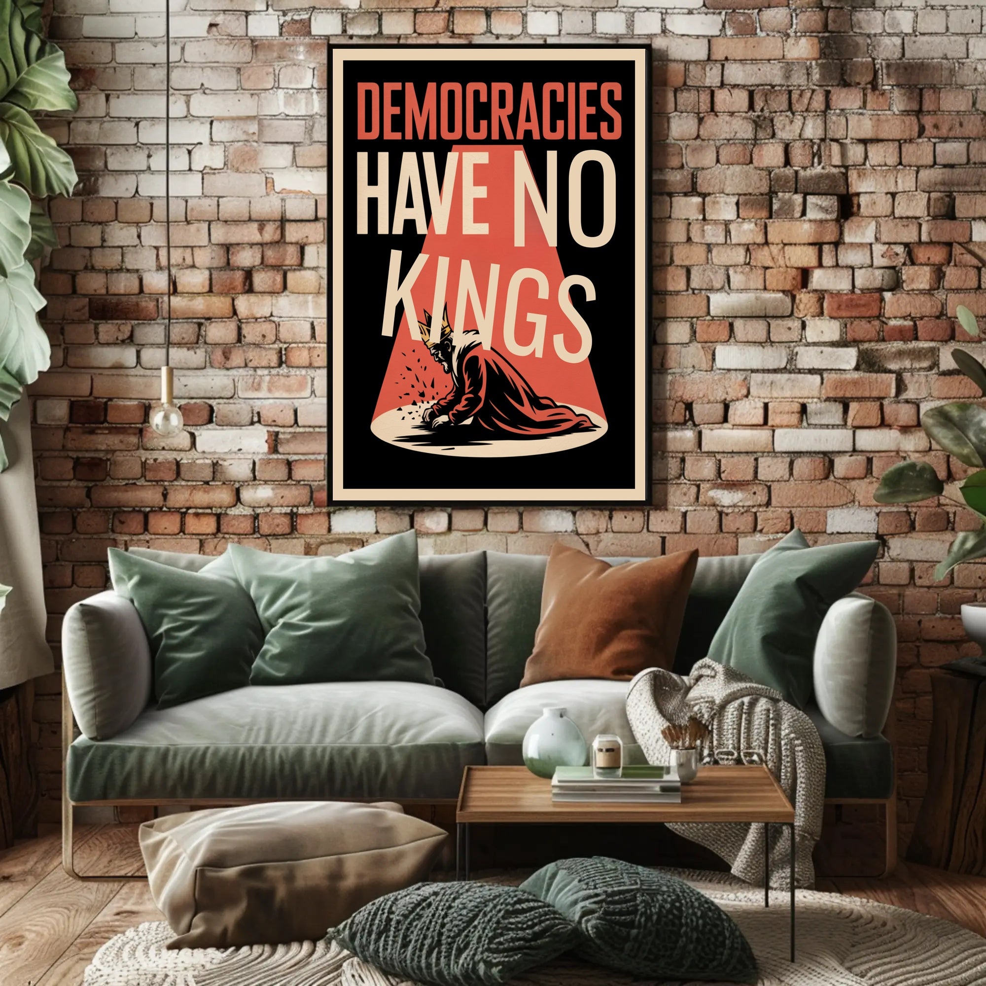 Democracy Triumphs Over Royalty Political or Propaganda Poster