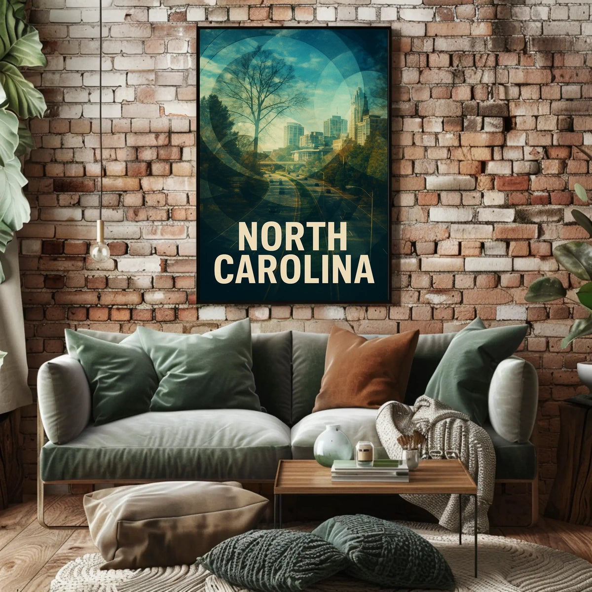 North Carolina Scenic Urban Landscape Poster