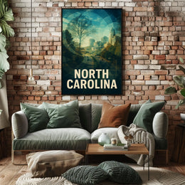North Carolina Scenic Urban Landscape Poster