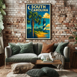 South Carolina Coastal Scene Poster