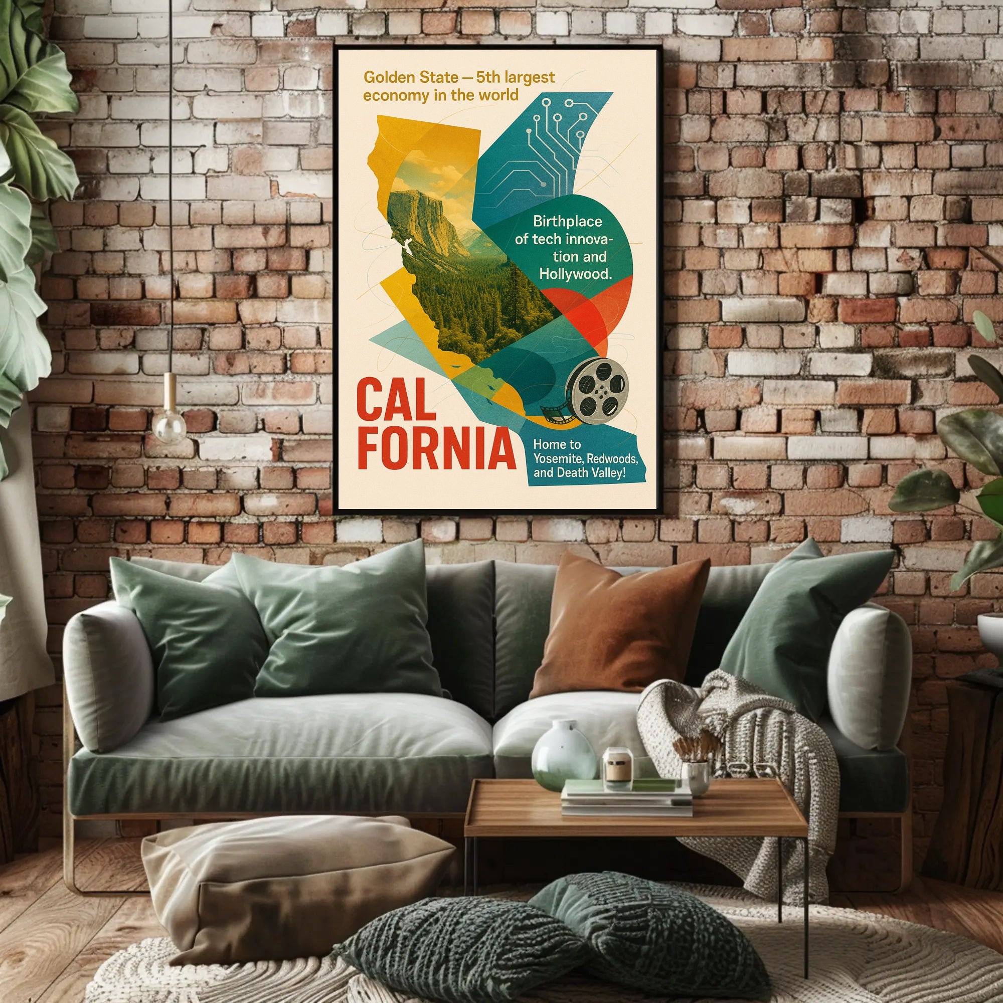 California Golden State Wall Art Print PosterGoat