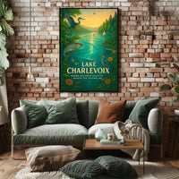 Lake Charlevoix Sunset Serenity Travel Poster