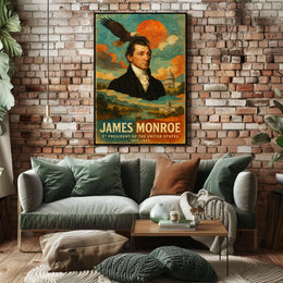 James Monroe 5th President of the United States Layered Digital Collage Poster