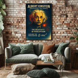 Albert Einstein Vintage Physics Inspiration Poster