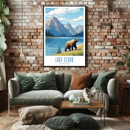 Lake Clark National Park Poster Vintage Travel Print