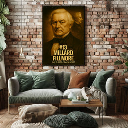 Millard Fillmore Presidential Poster Vintage Analog Film Aesthetic Wall Art History Portrait Print