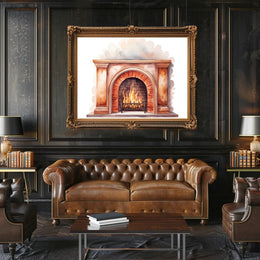 Cozy Hearth Illustration Poster