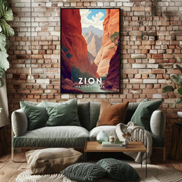 Zion National Park Scenic Travel Poster Print