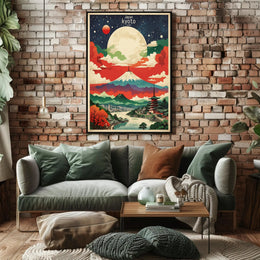 Kyoto Mount Fuji Vintage Travel Poster