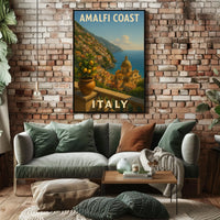 Amalfi Coast Italy Poster Wall Art Print Museum Quality