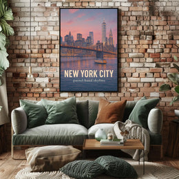 New York City Pastel-Hued Skyline Poster