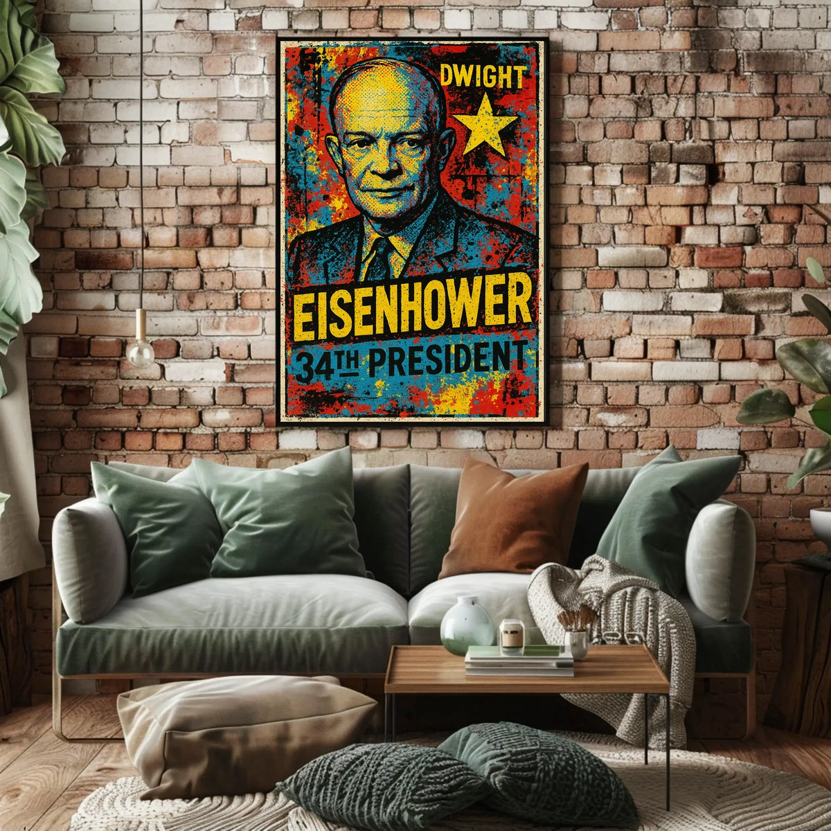Dwight D. Eisenhower 34th President of the United States Graffiti Pop Art Poster