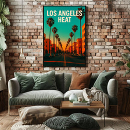 Los Angeles Heat: Vibrant Urban Cityscape Poster