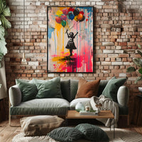 Innocence Meets Street Art: Vibrant Colors Artistic Poster