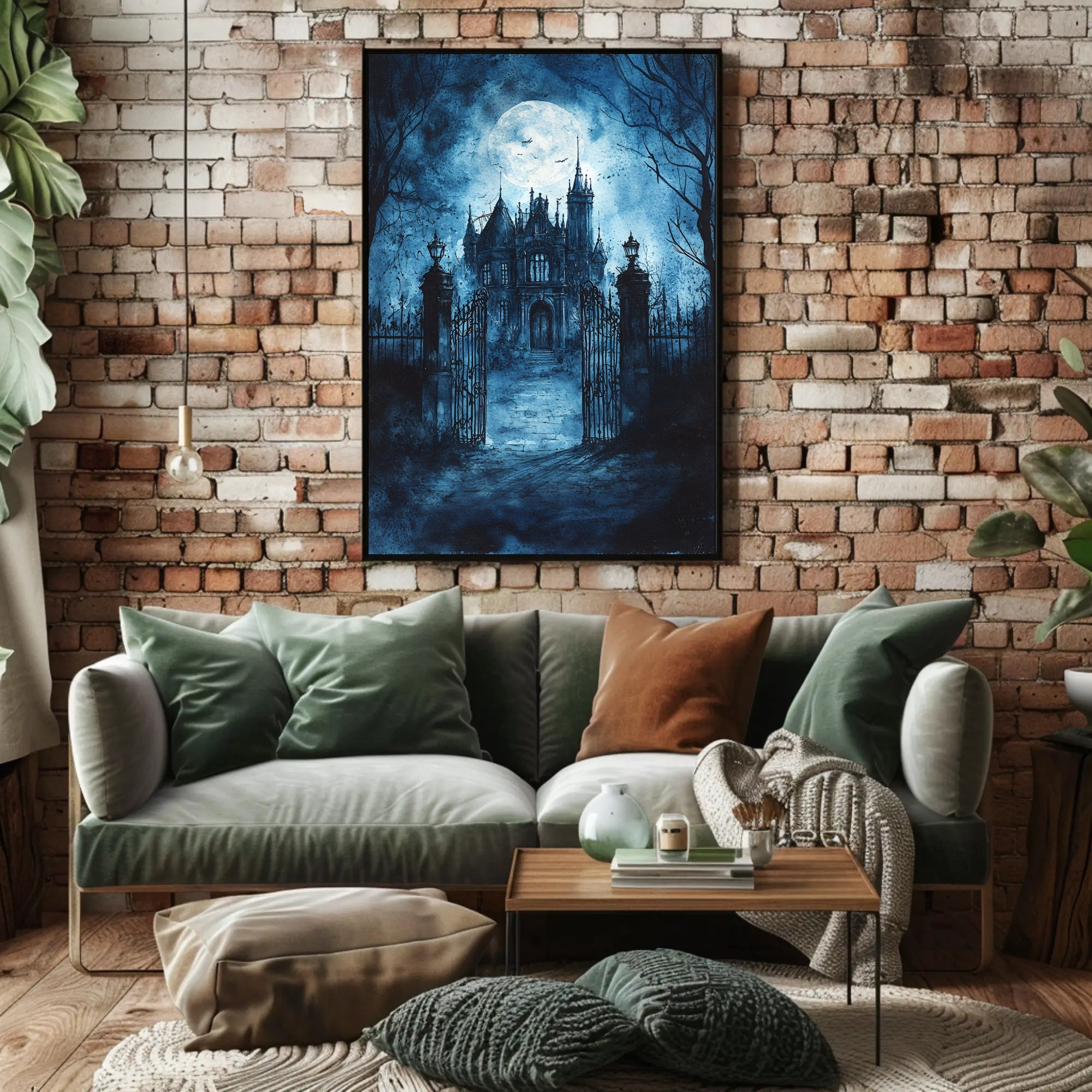 Haunted Manor Under The Moonlight Poster