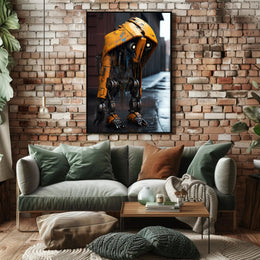 The Lonely Robot In The Rain Poster PosterGoat