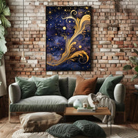 Cosmic Elegance: Art Nouveau Space or Astronomy Poster