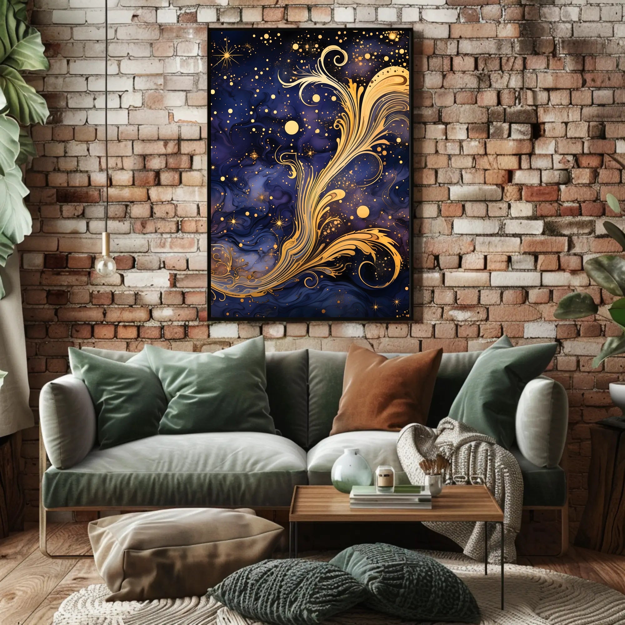 Cosmic Elegance: Art Nouveau Space or Astronomy Poster
