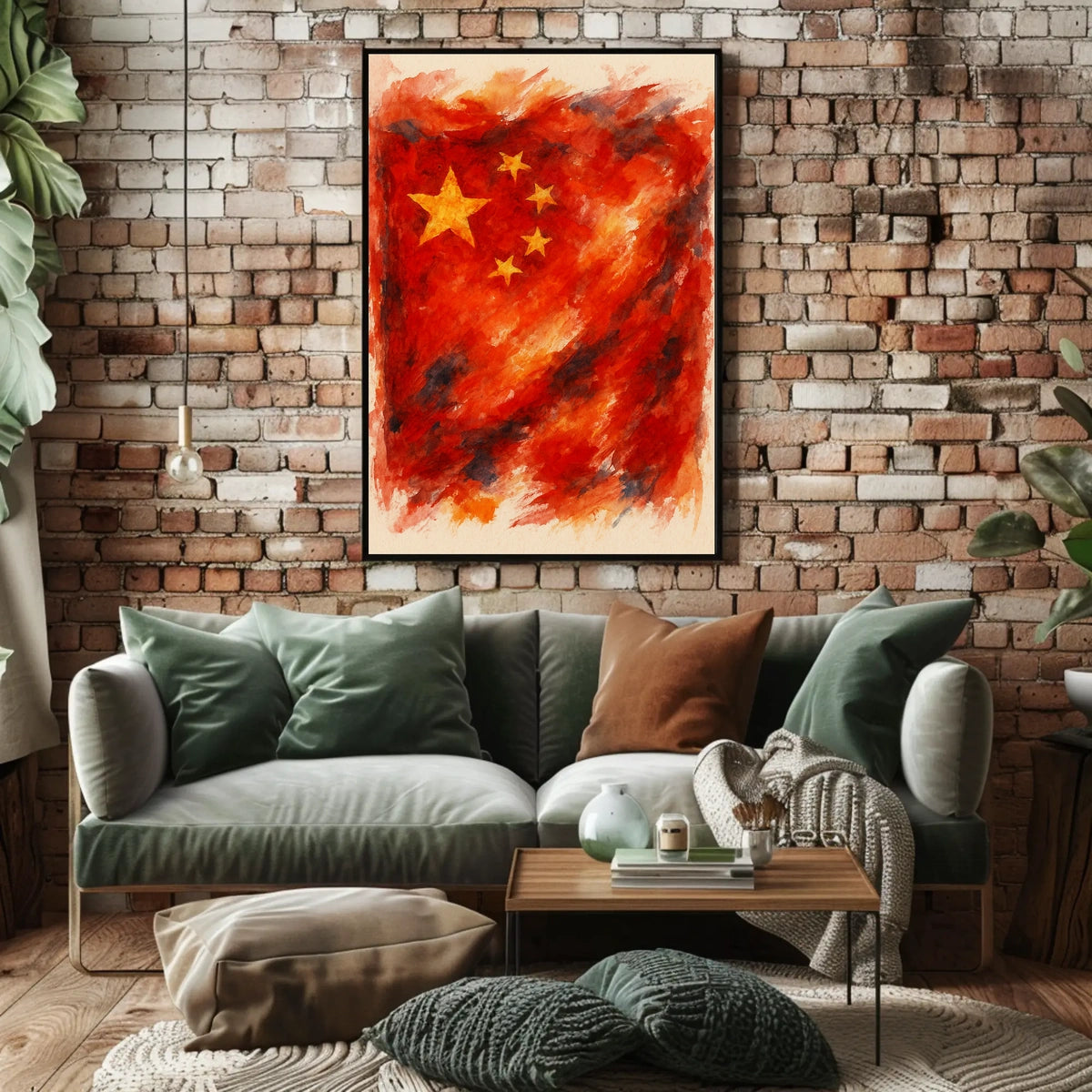 Abstract Chinese Flag Abstract Poster