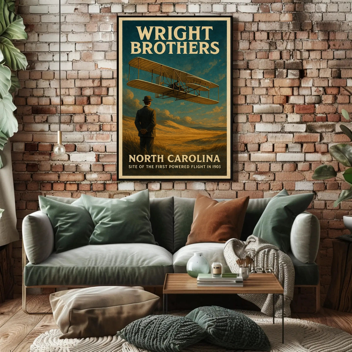 Wright Brothers First Powered Flight Poster