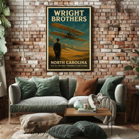 Wright Brothers First Powered Flight Poster