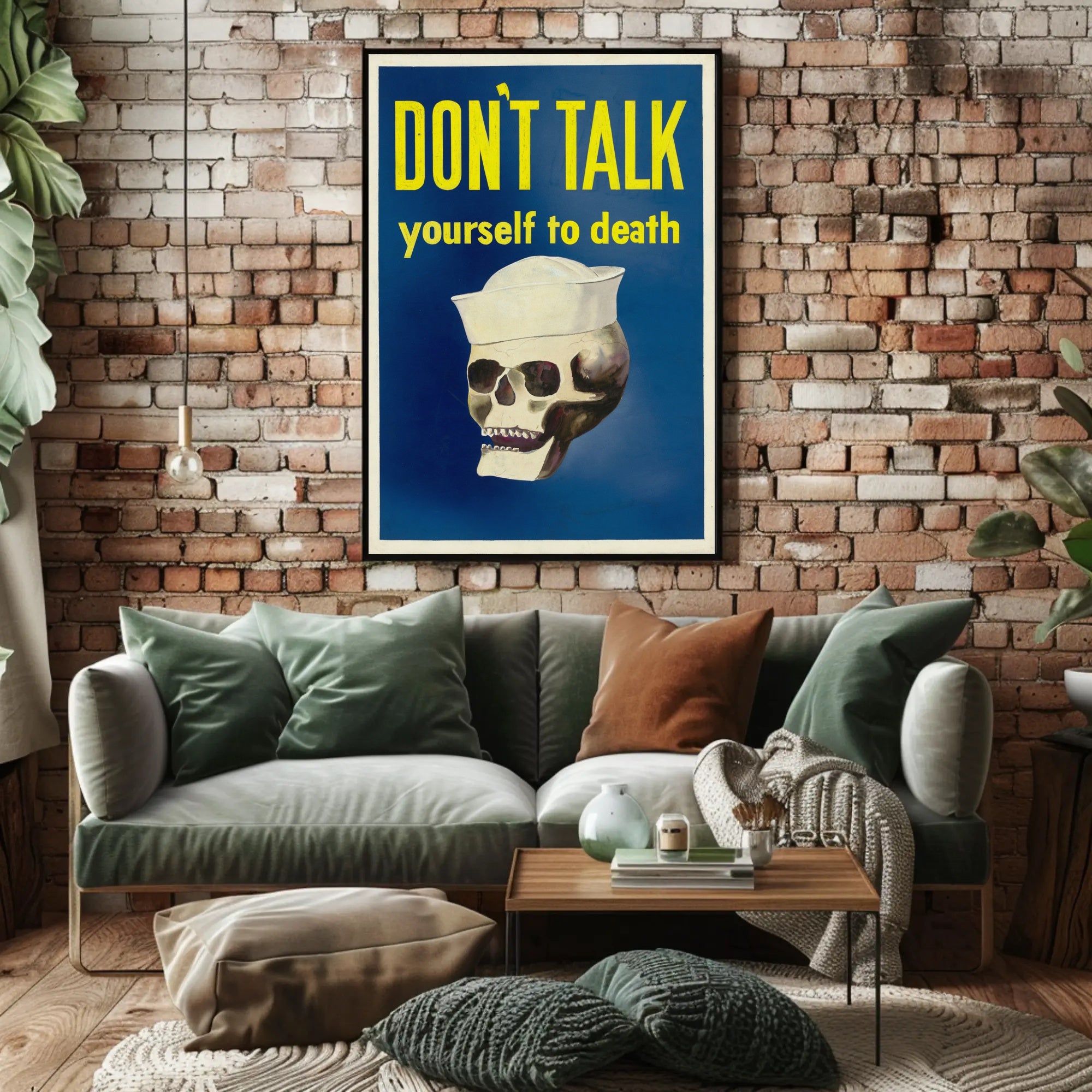 Skull in Sailor's Hat: Bold Political or Propaganda Poster