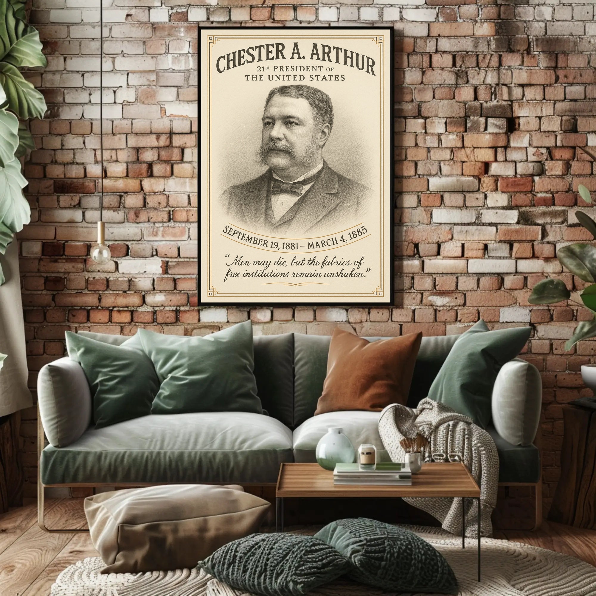 Chester A Arthur 21st President Sketch Poster Art Print PosterGoat