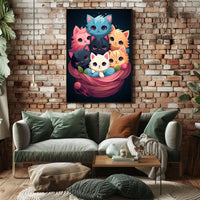 Basket Of Kittens Poster