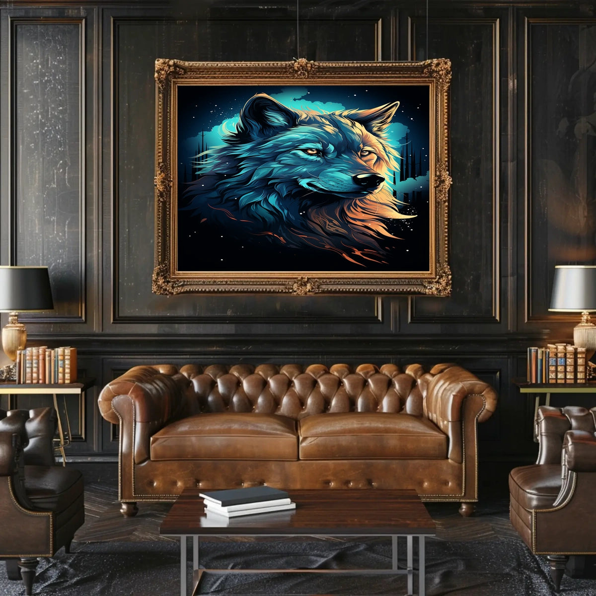 Majestic Wolf In The Night Poster