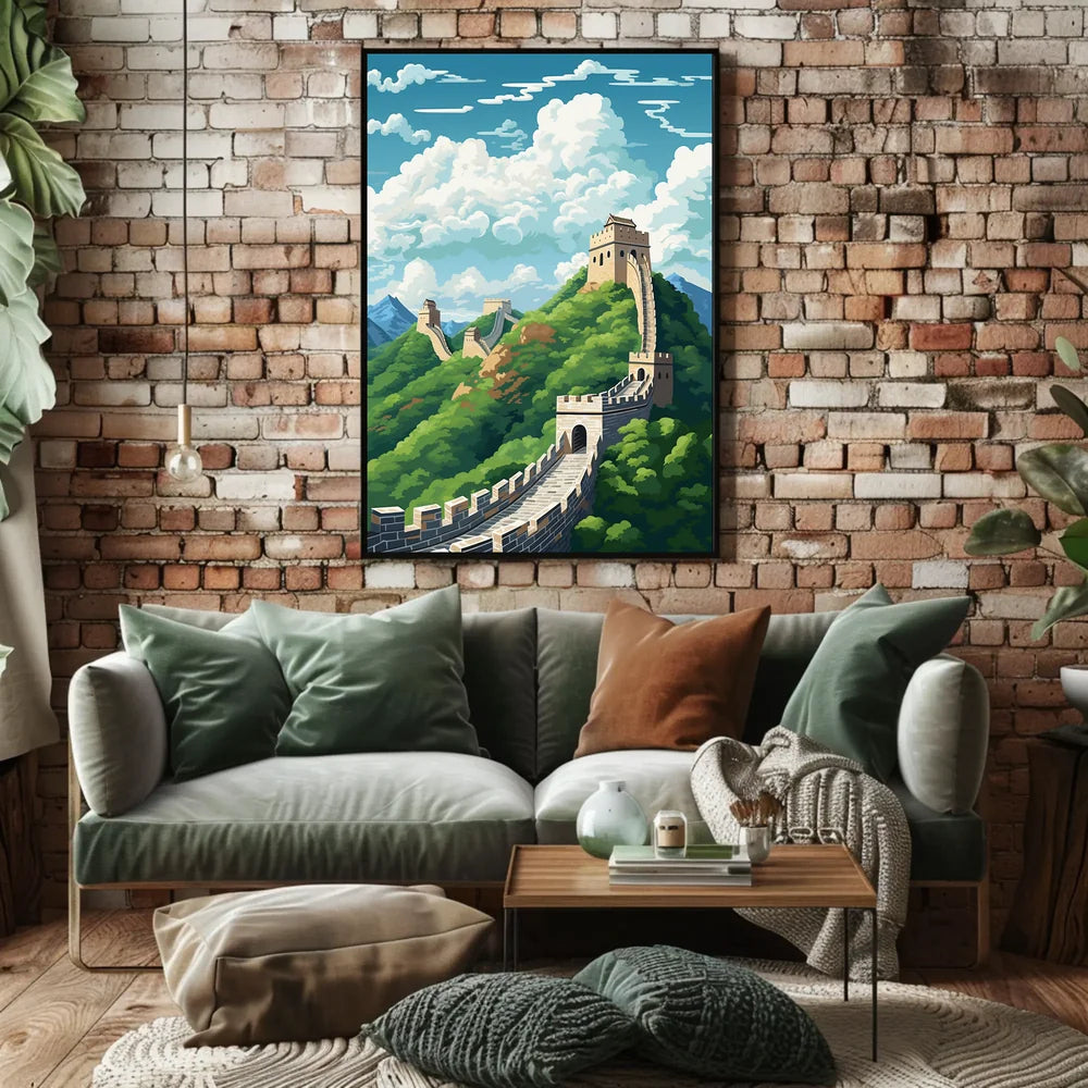 Great Wall of China Artistic Travel Poster