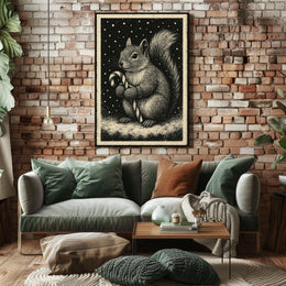 Winter Squirrel Delight Poster