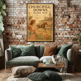 Churchill Downs 1934 Horse Racing Sports Poster
