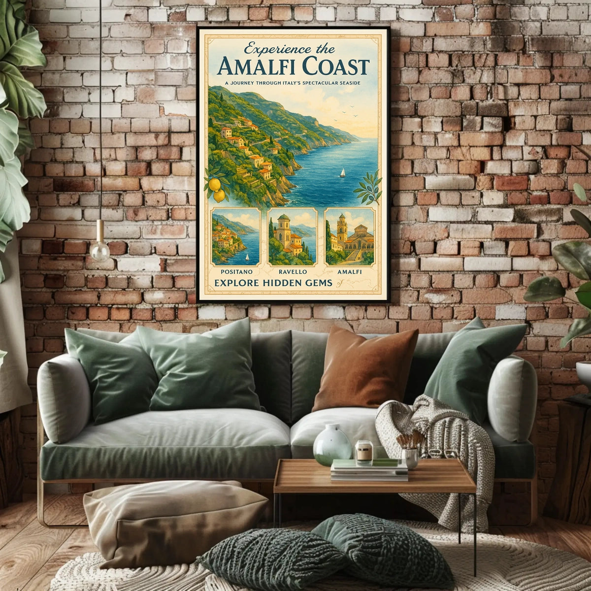 Amalfi Coast Vintage Travel Poster: Explore Hidden Gems