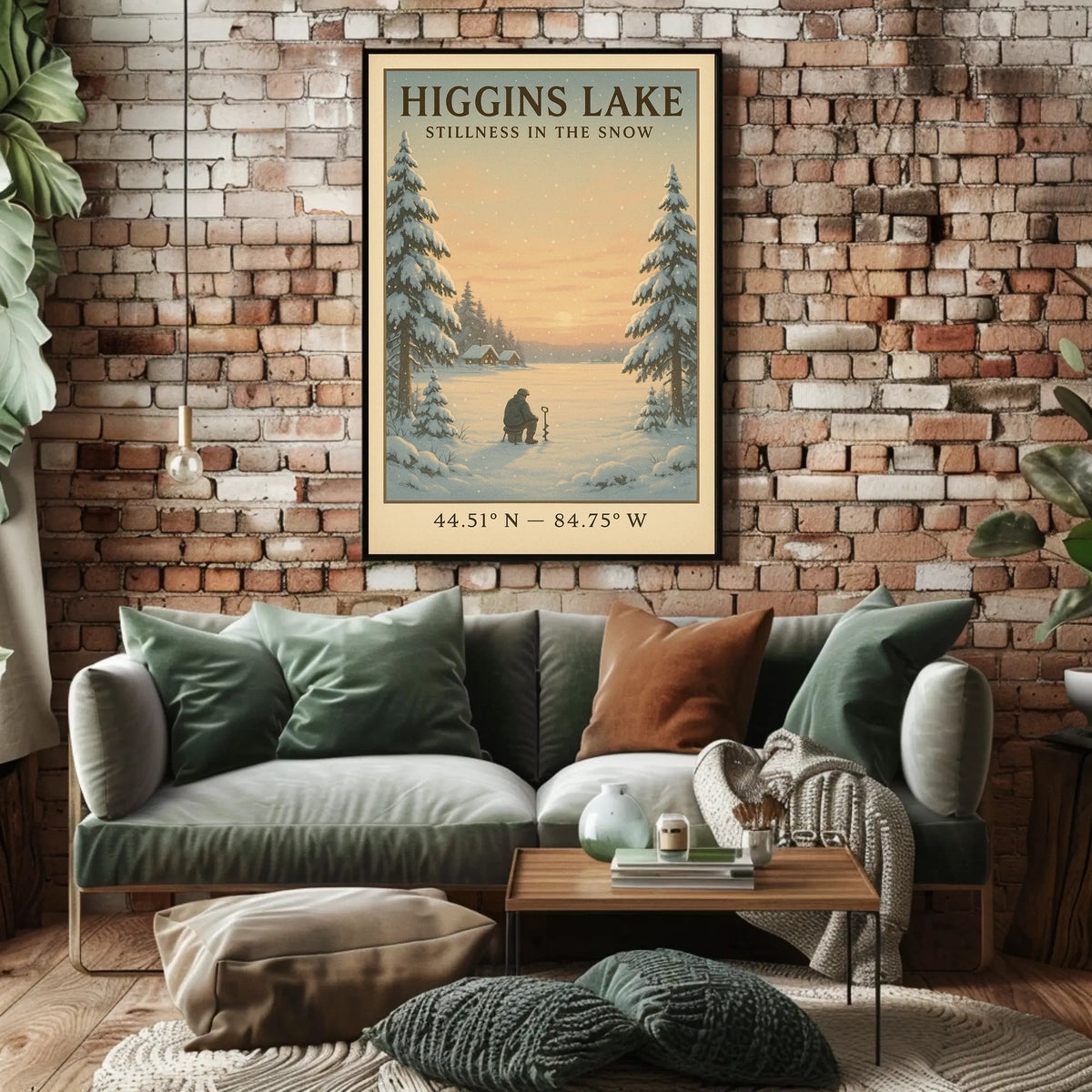 Higgins Lake Stillness in the Snow Poster