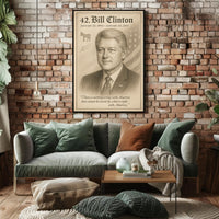 Bill Clinton 42nd President Sketch Poster Art Print PosterGoat