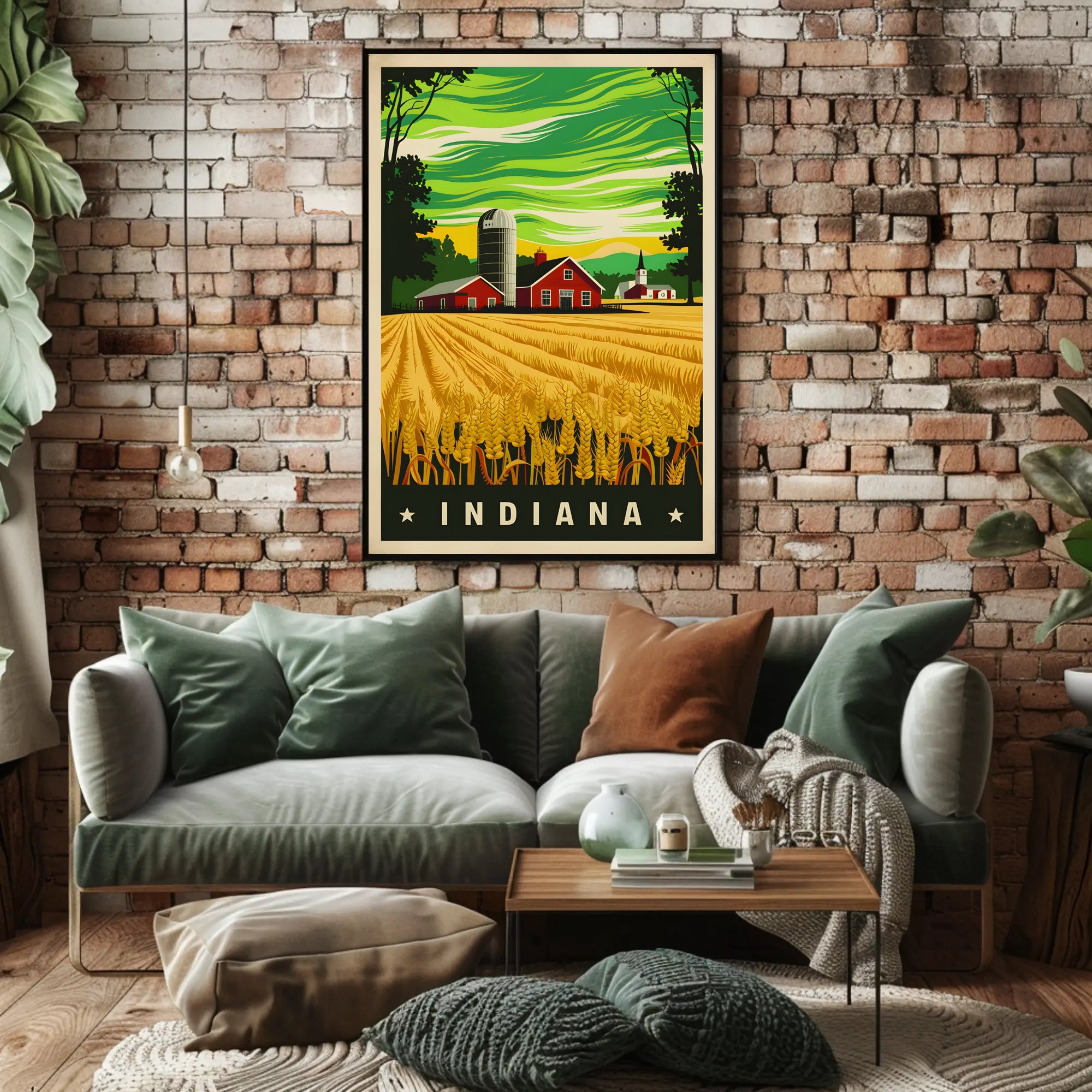 Indiana Farm Landscape Poster
