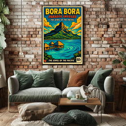 Bora Bora Paradise Vintage Travel Poster PosterGoat