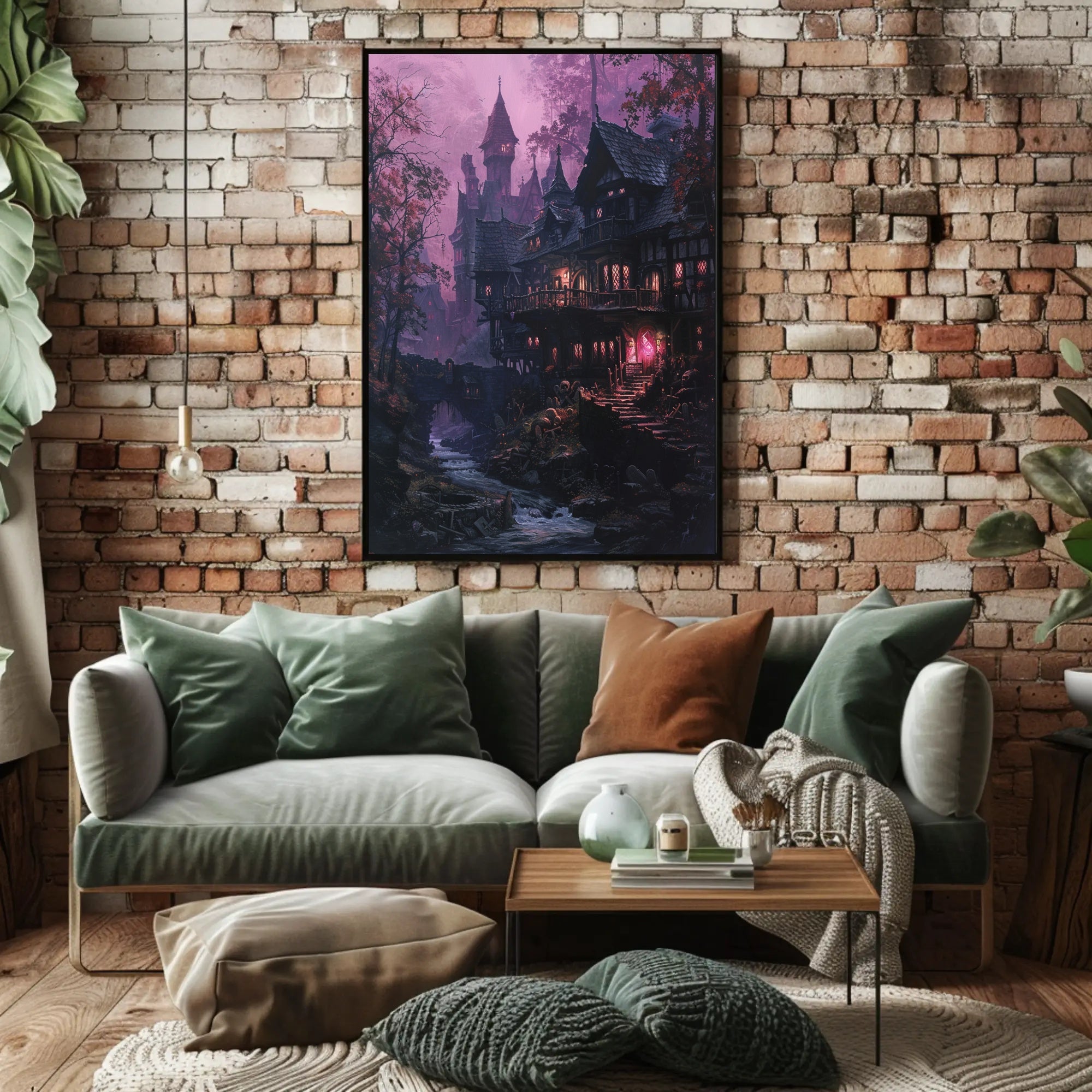 Enchanted Twilight Village Poster PosterGoat