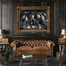 Vintage Café Gathering: Timeless Friendship Poster