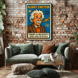 Einstein Relativity Scholarly Vintage Poster