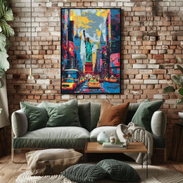 Surreal New York City Skyline Poster Abstract Wall Art