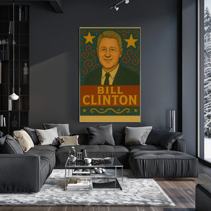 Bill Clinton Pop Art Presidential Portrait Poster