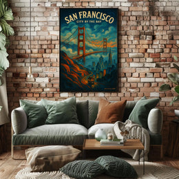 San Francisco Vintage Art Deco Travel Poster