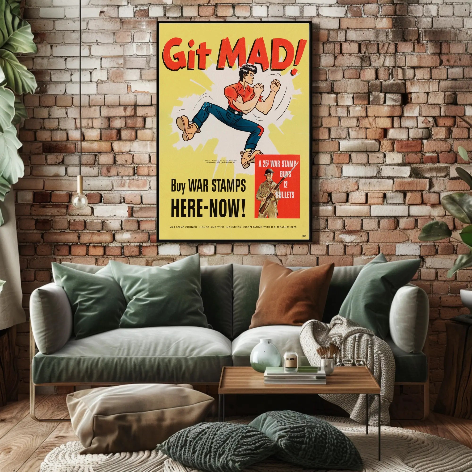 Git Mad Buy War Stamps Vintage Poster Decor PosterGoat
