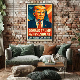 President Donald Trump Visionary Leader in Technicolor Poster
