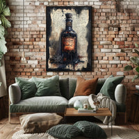 Vintage Dark Glass Bottle Artwork Poster