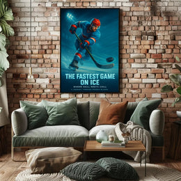 Dynamic Ice Hockey Action Scene Sports Poster PosterGoat