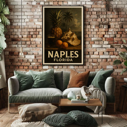 Tropical Essence Of Naples Poster Coastal Wall Art Decor