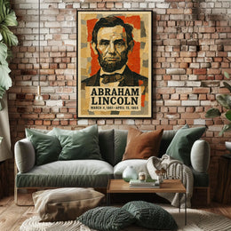 Abraham Lincoln 16th President of the United States Layered paper Collage Poster